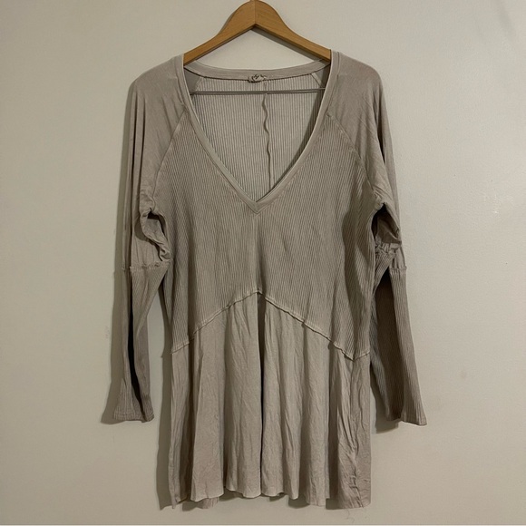 Pol Green Moss Ribbed Long Sleeve Top Tunic xl - Picture 9 of 11